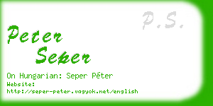 peter seper business card